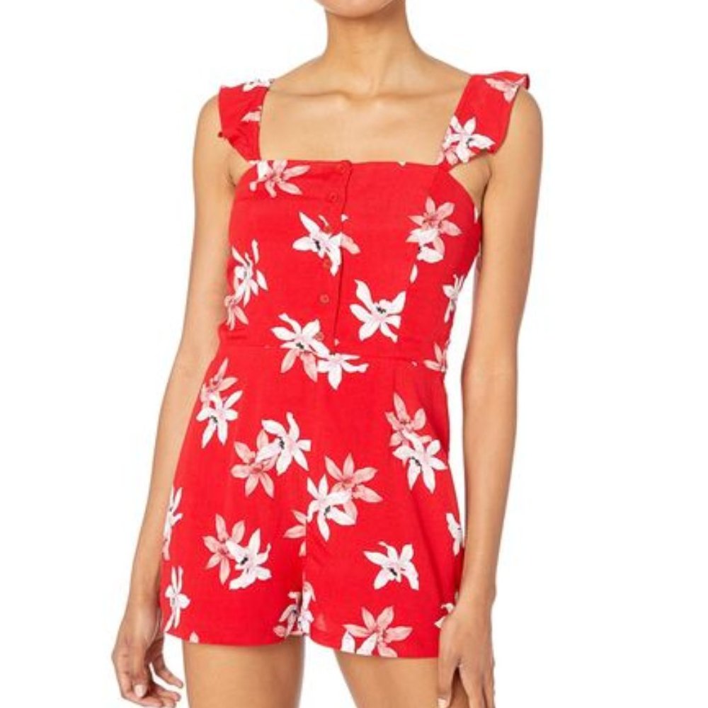 NWT BB Dakota Daisy Floral Flutter Button Romper - Picture 3 of 11